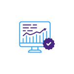 Icône représentant un écran d'ordinateur présentant des graphiques de statistiques