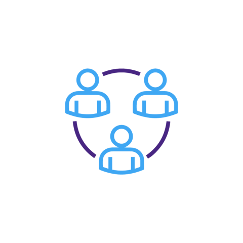 Icône représentant des individus en cercle