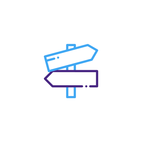 Icône représentant des panneaux d'orientation